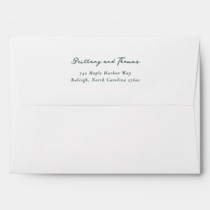 Elegant Green Minimalist Calligraphy Envelope