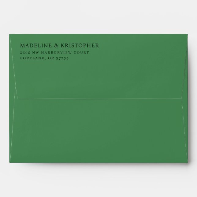 Elegant Green Minimalist Envelope (Back (Top Flap))