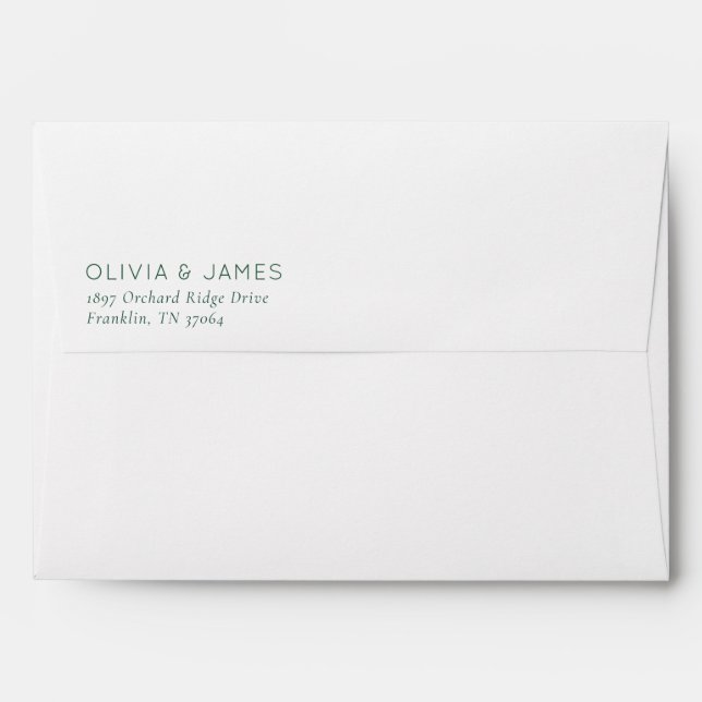 Elegant Green Minimalist Envelope (Back (Top Flap))