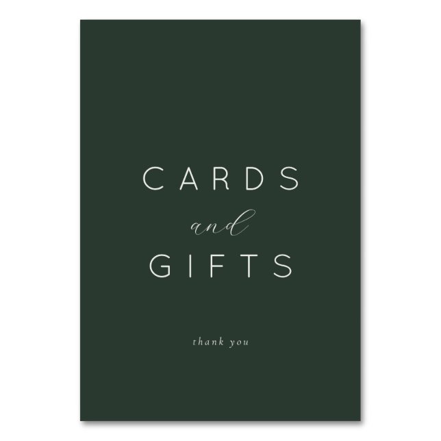 Elegant Green Minimalist Gratitude Card (Front)
