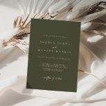 Elegant  Green Minimalist Wedding Invitation<br><div class="desc">Designed to coordinate with for the «Modern Classic» Wedding Invitation Collection. To change details,  click «Personalise». View the collection link on this page to see all of the matching items in this beautiful design or see the collection here: https://bit.ly/3H2bCfh</div>