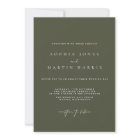 Elegant Green Minimalist Wedding Invitation