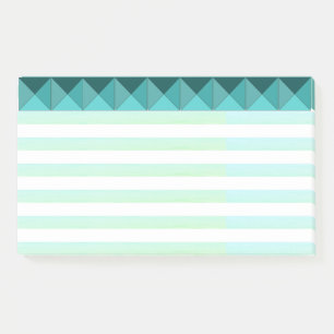 Elegant Green Mint Pyramid Shapes & Stripes Post-it Notes