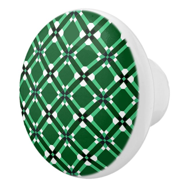 Elegant Green Modern Chic Stylish Cabinet Pattern  Ceramic Knob (Right)
