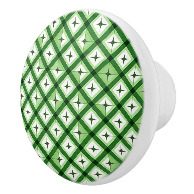 Elegant Green Modern Chic Stylish Cabinet Pattern Ceramic Knob (Right)