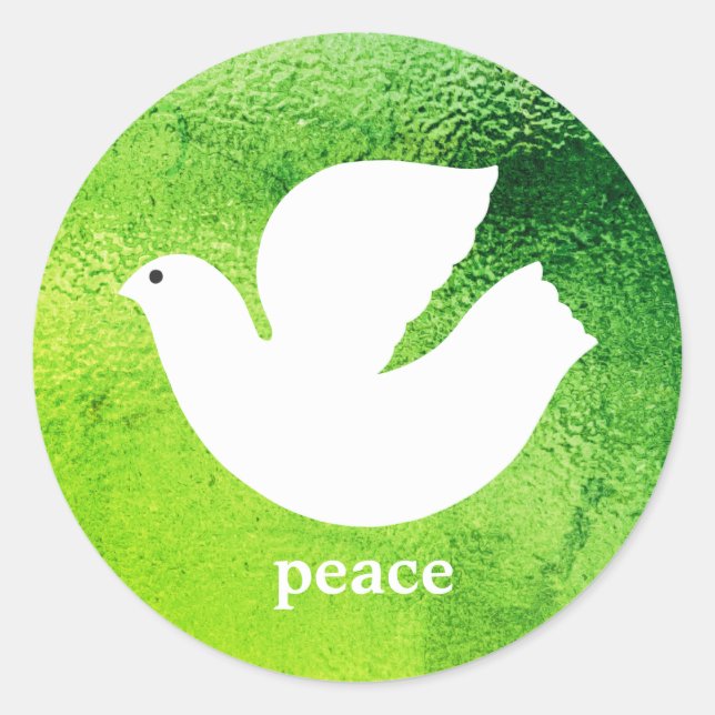 Elegant Green Modern Peace Holiday Envelope Seal (Front)