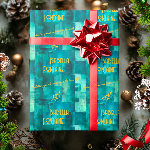 Elegant Green Monochromatic Gift Wrap with Golden