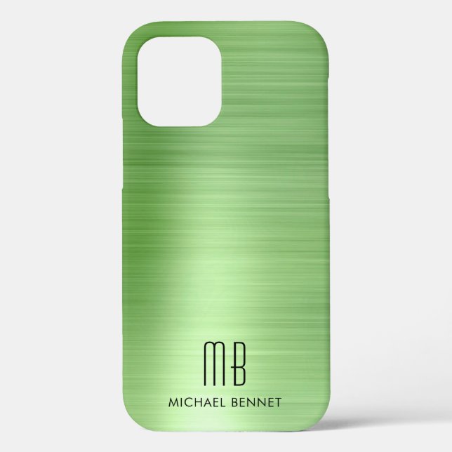 Elegant Green Monogram  Case-Mate iPhone Case (Back)