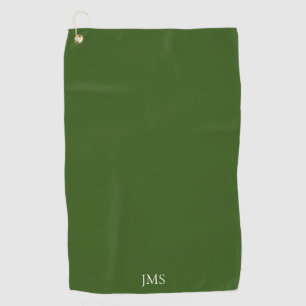 Elegant Green Monogram Golf Towel