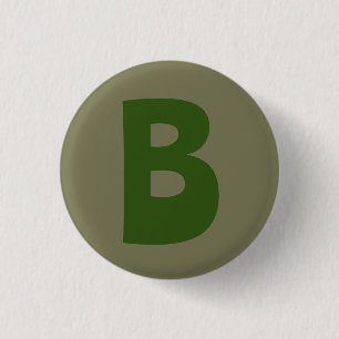 Elegant Green Monogram Initial Letter 3 Cm Round Badge
