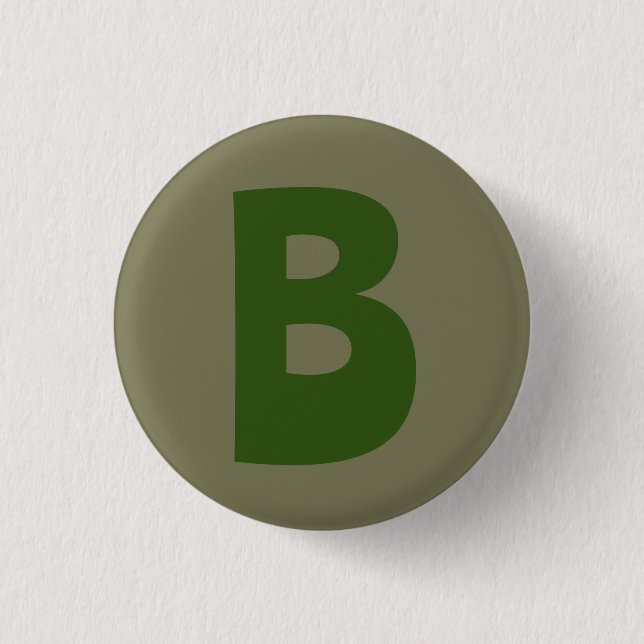Elegant Green Monogram Initial Letter 3 Cm Round Badge (Front)