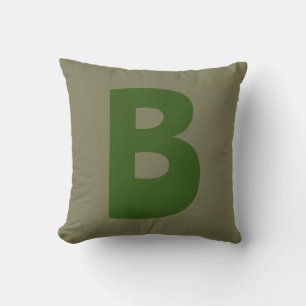 Elegant Green Monogram Initial Letter Cushion