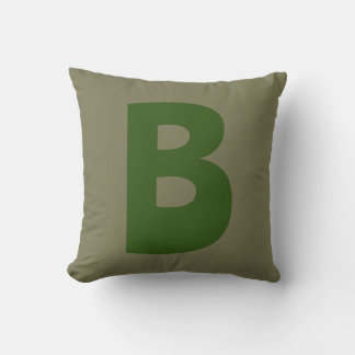 Elegant Green Monogram Initial Letter Cushion