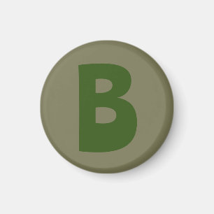 Elegant Green Monogram Initial Letter Magnet