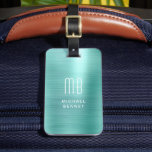 Elegant Green Monogram Luggage Tag<br><div class="desc">Elegant Green Monogram Luggage Tag.</div>
