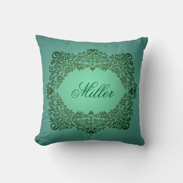 Elegant Green Name Cushion (Front)