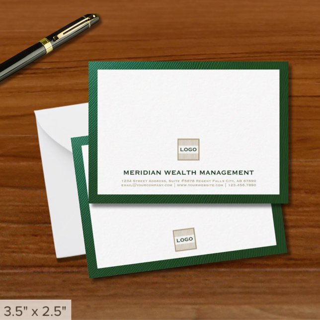 Elegant Green Notecard with Logo (Creator Uploaded)
