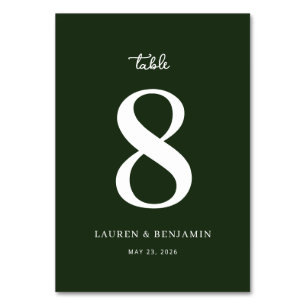Elegant Green Number Eight Table Number