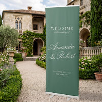 Elegant Green Old Money Wedding Welcome