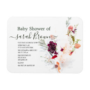 ELEGANT GREEN, ORANGE, RED & WINE BABY SHOWER MAGNET