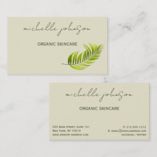  Elegant Green Organic Skincare Business Card