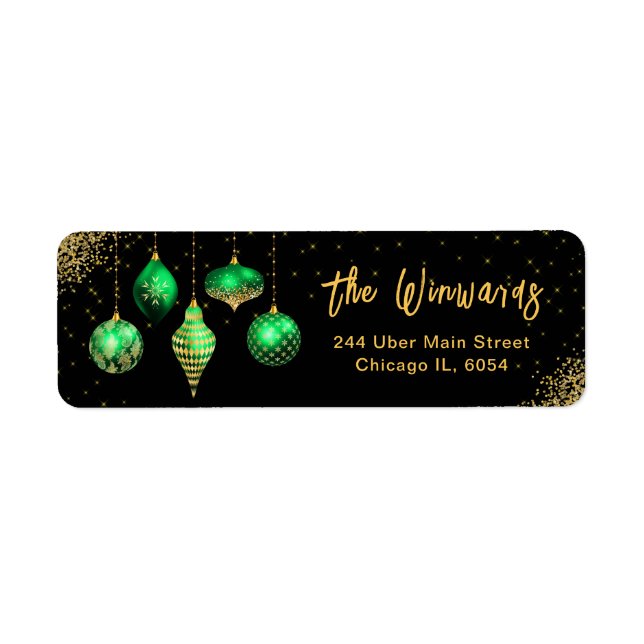 Elegant Green Ornament Christmas (Front)