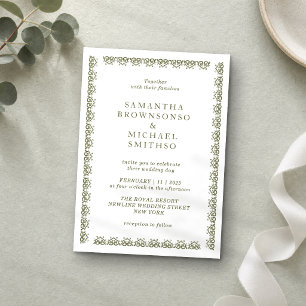 Elegant Green Ornamental Frame Invitation
