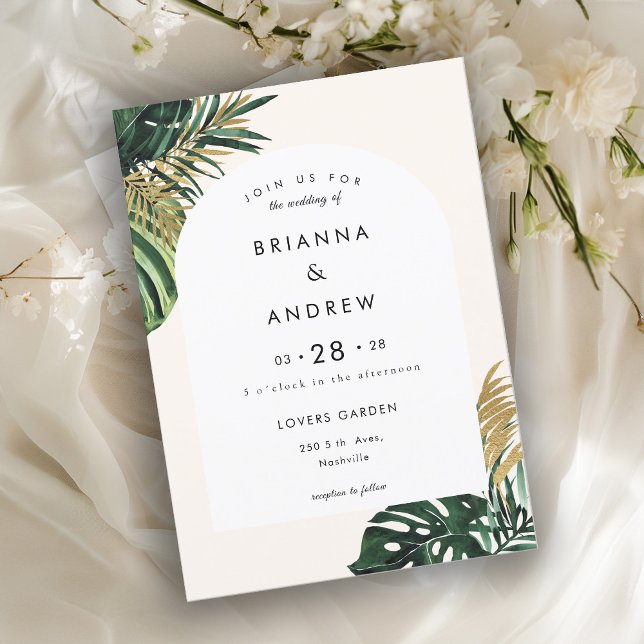 Elegant, Green Palm, Arch Invitation (Creator Uploaded)