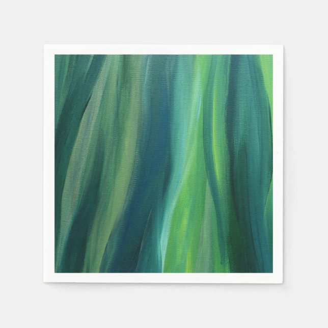 Elegant Green Paper Napkins (Front)