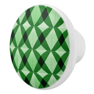 Elegant green pattern ceramic knob