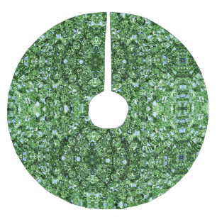 Elegant Green Pattern Christmas Brushed Polyester Tree Skirt