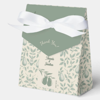 Elegant Green Pear Wedding Thank You Favour Box