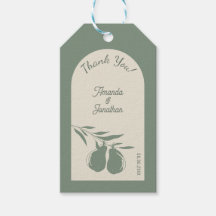 Elegant Green Pear Wedding Thank You