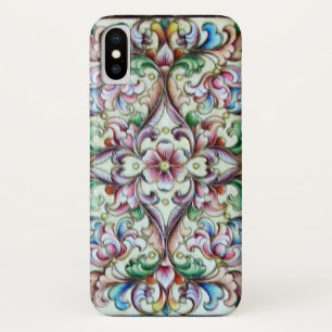 ELEGANT GREEN PINK FLORAL FANTASY iPhone X CASE