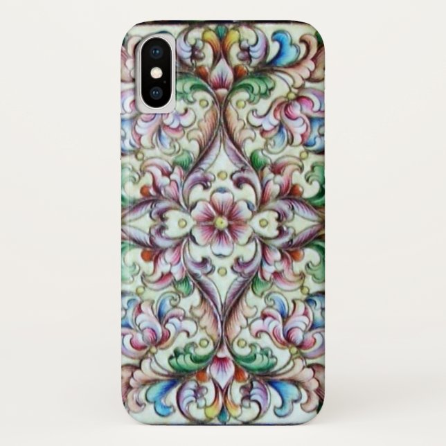 ELEGANT GREEN PINK FLORAL FANTASY Case-Mate iPhone CASE (Back)