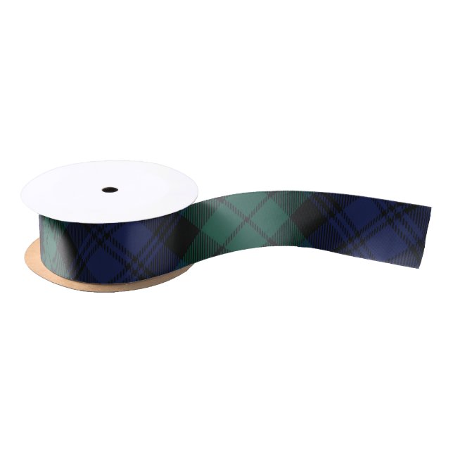 Elegant Green Plaid Classic Rustic Tartan Satin Ribbon (Spool)