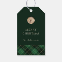 Elegant  Green Plaid Merry Christmas Personalized 
