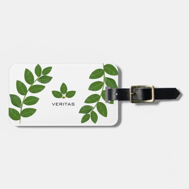 Elegant Green Plant Leaves Luggage Tag (Front Horizontal)