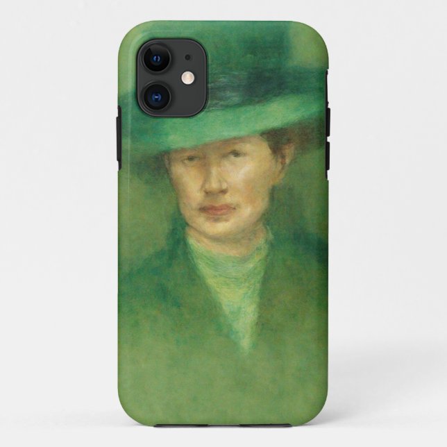 Elegant Green Portrait Art Mobile Case (Back)