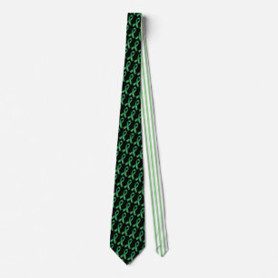 Elegant Green Ribbon Transplant Organ Donation Tie