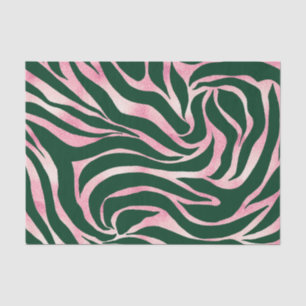 Elegant Green Rose Gold Glitter Zebra Tissue Paper