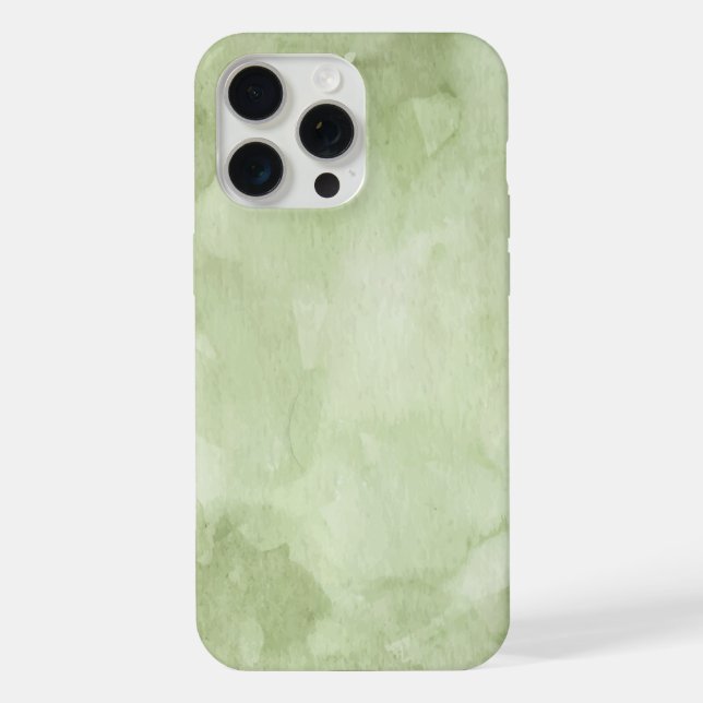 Elegant Green sage abstract watercolor iPhone Case (Back)