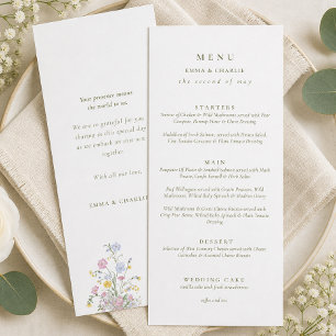 Elegant Green Script Double Side Wedding Menu