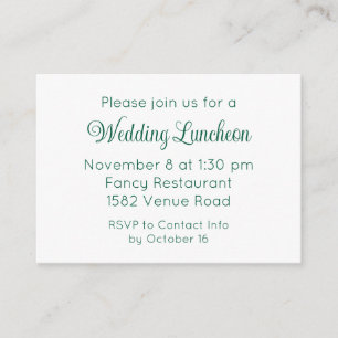 Elegant Green Script Wedding Event Invitation