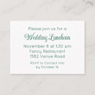 Elegant Green Script Wedding Event Invitation