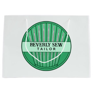 Elegant Green Sewing Needle Kit Packaging Large Gift Bag