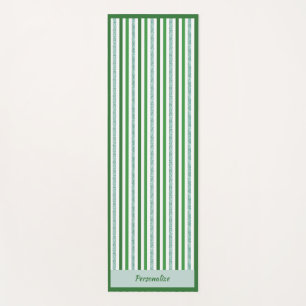 Elegant Green Silver Stripe Zen Yoga Namaste Yoga Mat