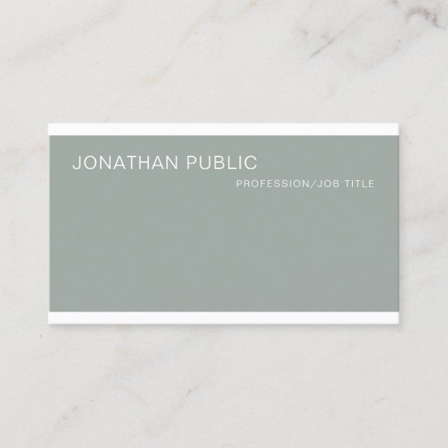 Elegant Green Simple Plain Luxury Professional Business Card (Front)