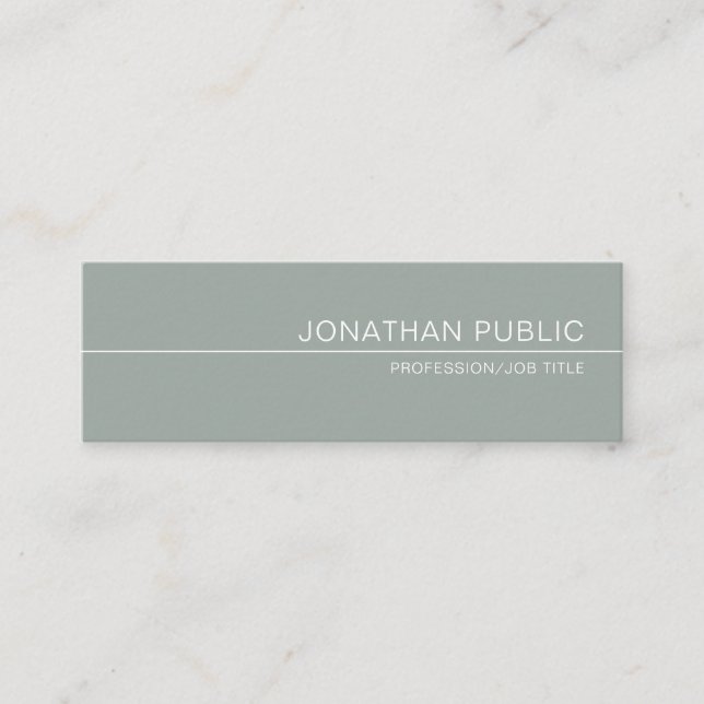 Elegant Green Sleek Design Luxury Professional Mini Business Card (Front)