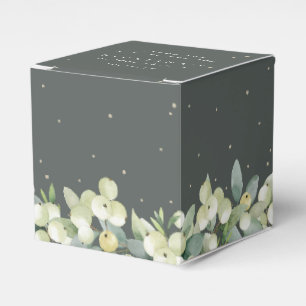 Elegant Green Snowberry+Eucalyptus Bridal Shower Favour Box
